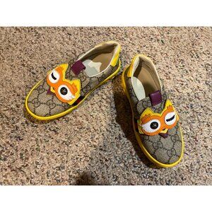 Gucci Kids Supreme Canvas Sneaker Slip-On w/ Owl Face Size: 26